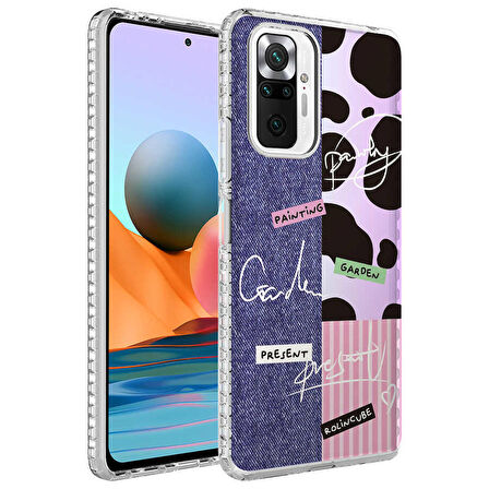 Smcase Xiaomi Redmi Note 10 Pro Kılıf Desenli Elegans Serisi Silikon