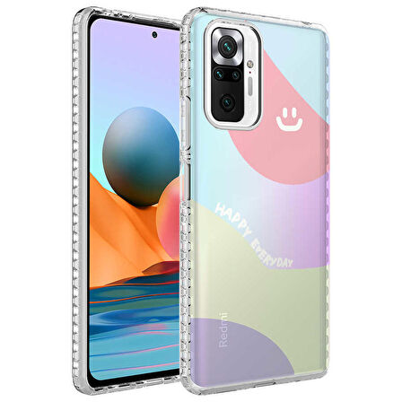 Smcase Xiaomi Redmi Note 10s Kılıf Desenli Elegans Serisi Silikon