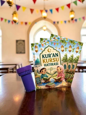 5 Adet Kur'an Kursu Hatırası Mühür (Istampa) Tebrik Kartı Hediye Seti 