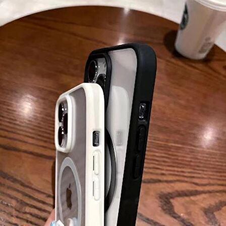 İphone 14 Pro Magsafe Uyumlu Mat Çerçeveli Telefon Kılıfı