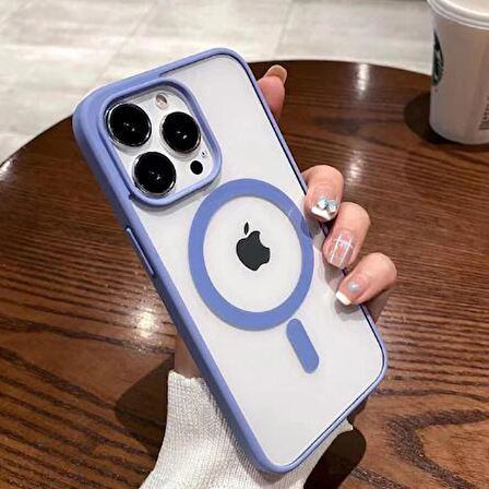 İphone 14 Pro Magsafe Uyumlu Mat Çerçeveli Telefon Kılıfı
