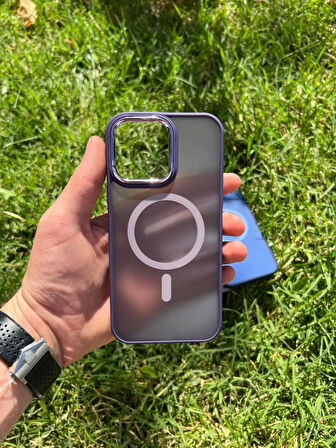 İphone 14 Pro Max Magsafe Mat Krom Telefon Kılıfı