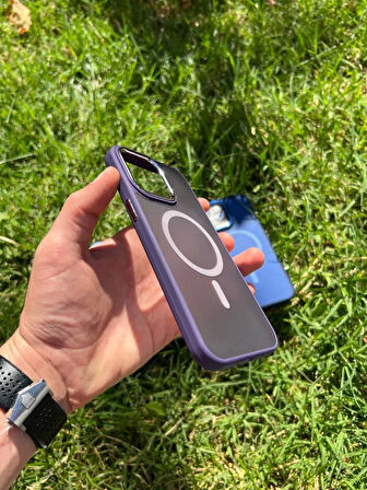 İphone 14 Pro Max Magsafe Mat Krom Telefon Kılıfı