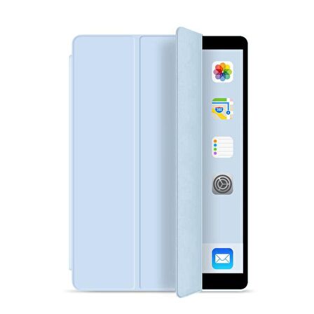 İpad Pro 12,9 İnç Uyumlu Kılıf Katlanır Kalem Bölmeli Standlı Uyku Modlu Akıllı Kapak
