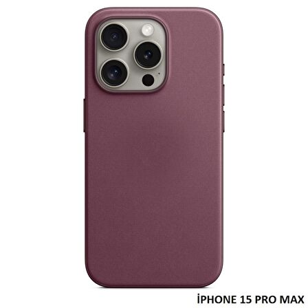 iPhone 15 Pro Max için MagSafe özellikli Mikro Dokuma FineWoven Kılıf