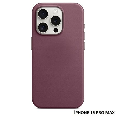 iPhone 15 Pro Max için MagSafe özellikli Mikro Dokuma FineWoven Kılıf