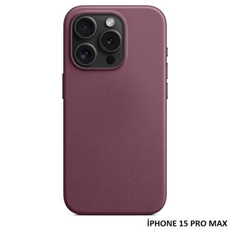 iPhone 15 Pro Max için MagSafe özellikli Mikro Dokuma FineWoven Kılıf