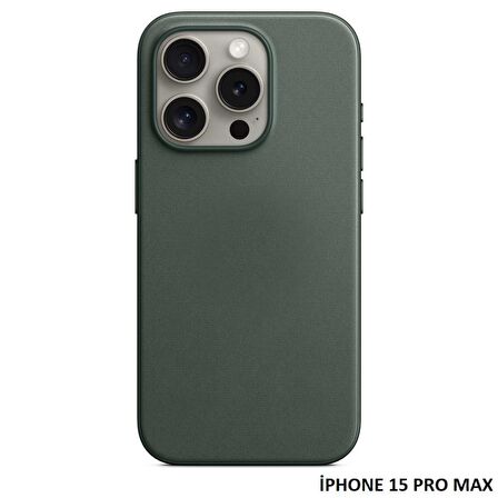 iPhone 15 Pro Max için MagSafe özellikli Mikro Dokuma FineWoven Kılıf