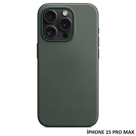 iPhone 15 Pro Max için MagSafe özellikli Mikro Dokuma FineWoven Kılıf