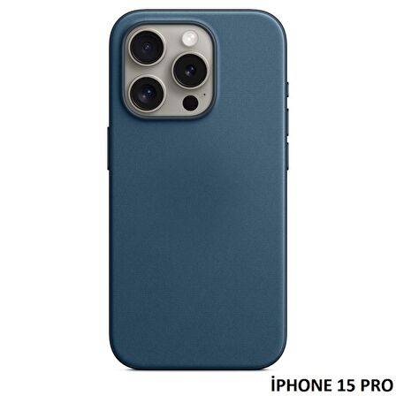 iPhone 15 Pro için MagSafe özellikli Mikro Dokuma FineWoven Kılıf