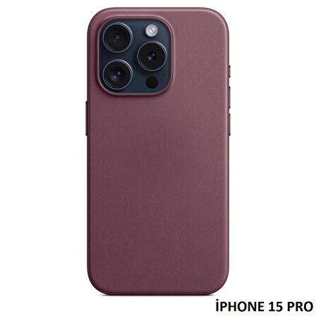 iPhone 15 Pro için MagSafe özellikli Mikro Dokuma FineWoven Kılıf