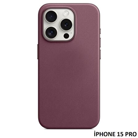 iPhone 15 Pro için MagSafe özellikli Mikro Dokuma FineWoven Kılıf