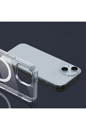 İphone 15 Magsafe Sert Şeffaf Telefon Kılıfı