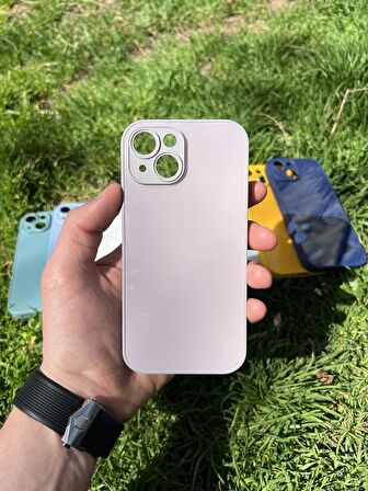 İphone 15 Uyumlu Parlak Premium Renkli Cam Telefon Kılıfı