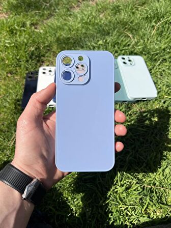 İphone 15 Pro Uyumlu Parlak Premium Renkli Cam Telefon Kılıfı