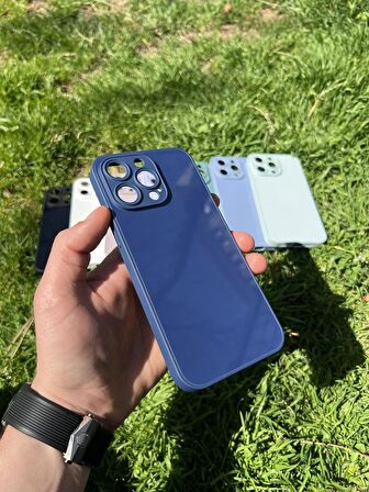 İphone 15 Pro Max Uyumlu Parlak Premium Renkli Cam Telefon Kılıfı