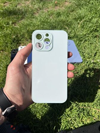 İphone 15 Pro Max Uyumlu Parlak Premium Renkli Cam Telefon Kılıfı
