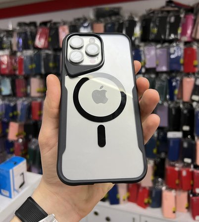 İphone 15 Pro T-Max MagSafe Uyumlu Siyah Silikon Kılıf
