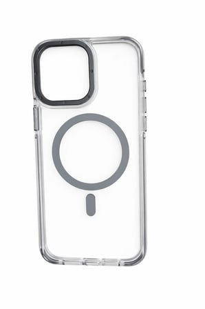 İphone 15 Pro ile Uyumlu Magsafe Özellikli Kenarları Renkli Şeffaf Solo Kılıf
