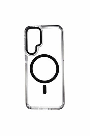 Samsung S24 Ultra ile Uyumlu Magsafe Özellikli Kenarları Renkli Şeffaf Solo Kılıf