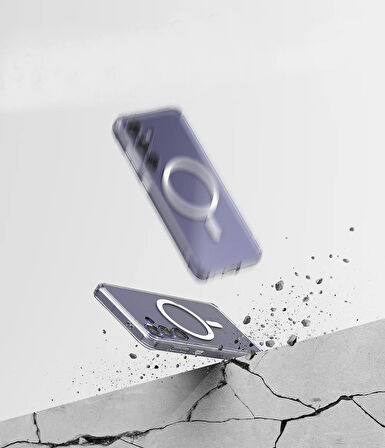 Samsung Galaxy S23 FE Kılıf Crystal Sert MagSafe Özellikli Şeffaf