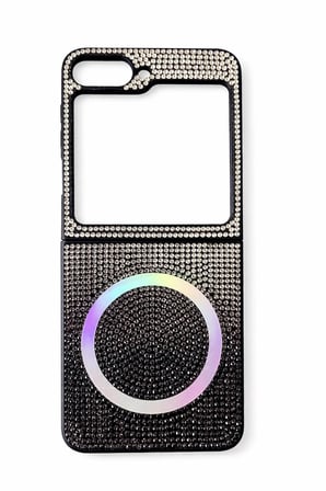 Samsung Uyumlu Z Flip 6 Kılıf Diamont MagSafe Hologramlı Telefon Kılıfı