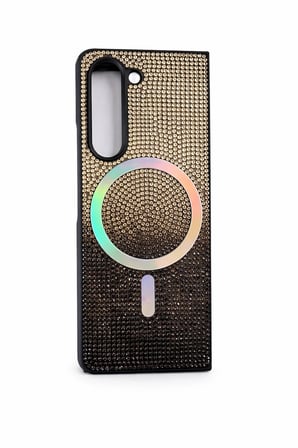 Samsung Uyumlu Z Fold 5 Kılıf Diamont MagSafe Hologramlı Telefon Kılıfı