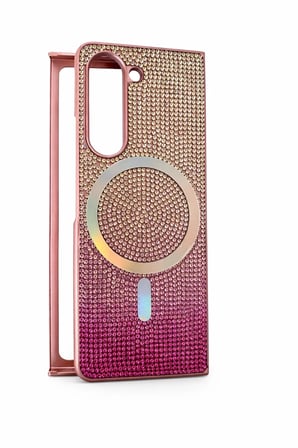 Samsung Uyumlu Z Fold 5 Kılıf Diamont MagSafe Hologramlı Telefon Kılıfı