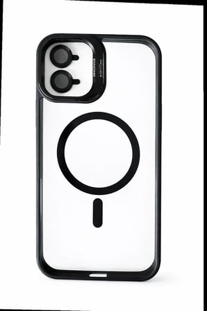 iPhone 16 Plus Uyumlu Kılıf Klon Stantlı + Lens Korumalı MagSafe Telefon Kılıfı