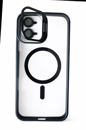 iPhone 16 Plus Uyumlu Kılıf Klon Stantlı + Lens Korumalı MagSafe Telefon Kılıfı