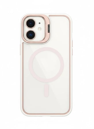 iPhone 16 Plus Uyumlu Kılıf Klon Stantlı + Lens Korumalı MagSafe Telefon Kılıfı