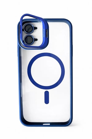 iPhone 16 Plus Uyumlu Kılıf Klon Stantlı + Lens Korumalı MagSafe Telefon Kılıfı