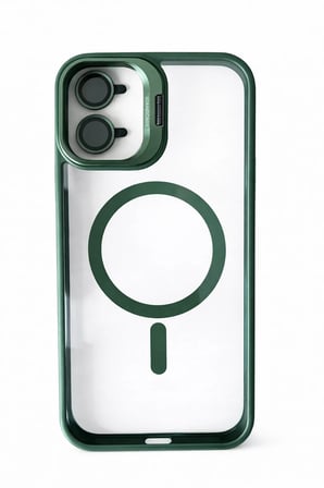 iPhone 16 Plus Uyumlu Kılıf Klon Stantlı + Lens Korumalı MagSafe Telefon Kılıfı