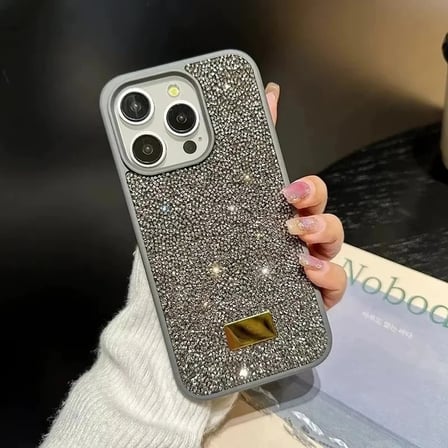 İphone 16 Pro Max İle Uyumlu İnce Parlak Taşlı Premium Sw Telefon Kılıfı