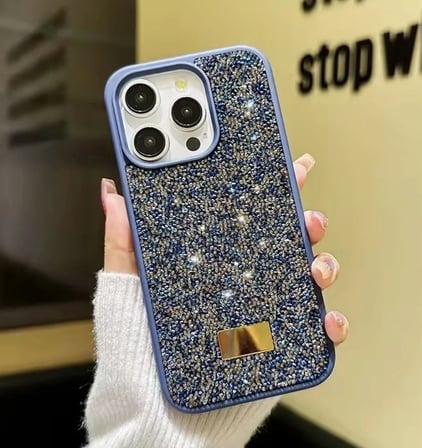 İphone 16 Pro  İle Uyumlu İnce Parlak Taşlı Premium Sw Telefon Kılıfı