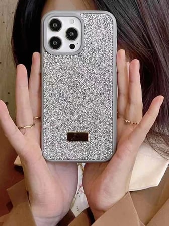 İphone 16 Pro  İle Uyumlu İnce Parlak Taşlı Premium Sw Telefon Kılıfı