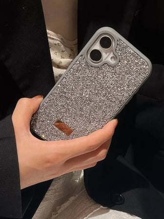 İphone 16 PLUS İle Uyumlu İnce Parlak Taşlı Premium Sw Telefon Kılıfı