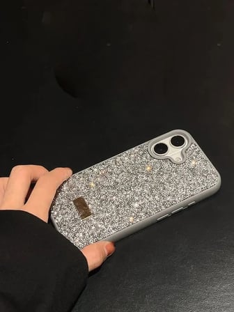 İphone 16 İle Uyumlu İnce Parlak Taşlı Premium Sw Telefon Kılıfı