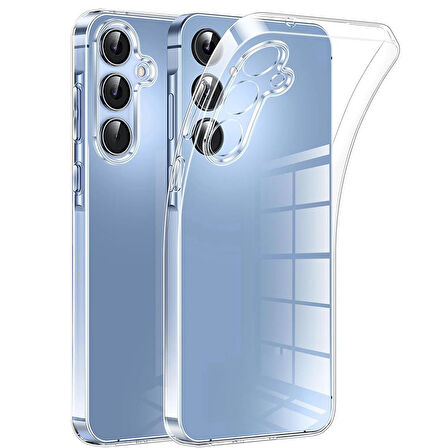 Galaxy S25 Uyumlu Kılıf Kamera Korumalı Şeffaf Esnek Renksiz Silikon Kapak