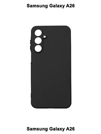 Samsung Galaxy A26 Kılıf Kamera Korumalı Esnek Mat Renkli Standart Siyah Silikon Kapak