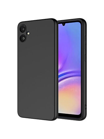 Samsung Galaxy A06 Kılıf Kamera Korumalı Esnek Mat Renkli Standart Siyah Silikon Kapak