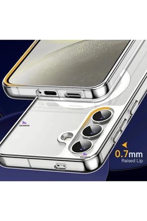 Samsung Uyumlu S25 Plus Magsafe Sert Şeffaf Telefon Kılıfı