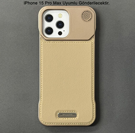 iPhone 15 Pro Max Parfümlü Koku Hazneli MagSafe Uyumlu Deri Kılıf 