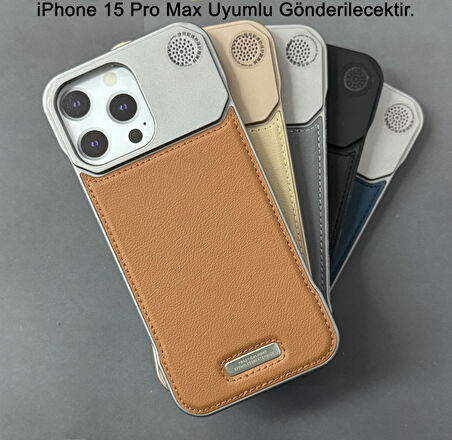 iPhone 15 Pro Max Parfümlü Koku Hazneli MagSafe Uyumlu Deri Kılıf 