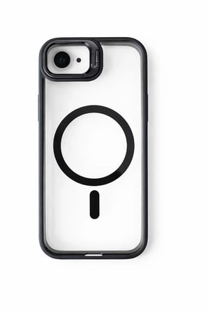 iPhone 16 E Uyumlu Kılıf Klon Stantlı + Lens Korumalı MagSafe Telefon Kılıfı