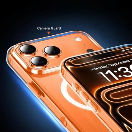 İphone 17 Pro Max Magsafe Sert Şeffaf Telefon Kılıfı