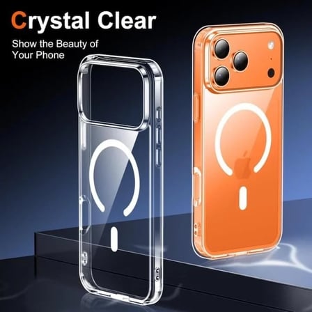 İphone 17 Pro Max Magsafe Sert Şeffaf Telefon Kılıfı