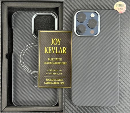 Joykevlar İphone 15 Pro Max Gerçek Kevlar Carbon Premium Telefon Kılıfı