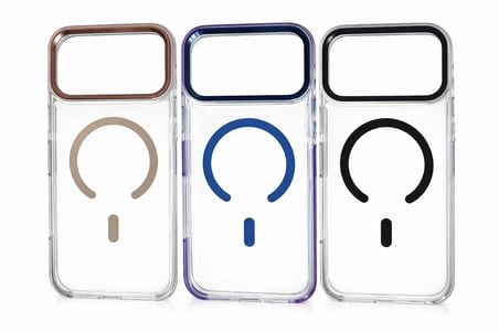 İphone 17 Pro Max  ile Uyumlu Magsafe Özellikli Kenarları Renkli Şeffaf Solo Kılıf