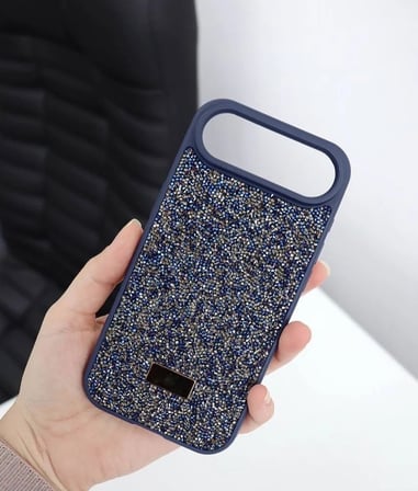 İphone 17 Air İle Uyumlu İnce Parlak Taşlı Premium Sw Telefon Kılıfı